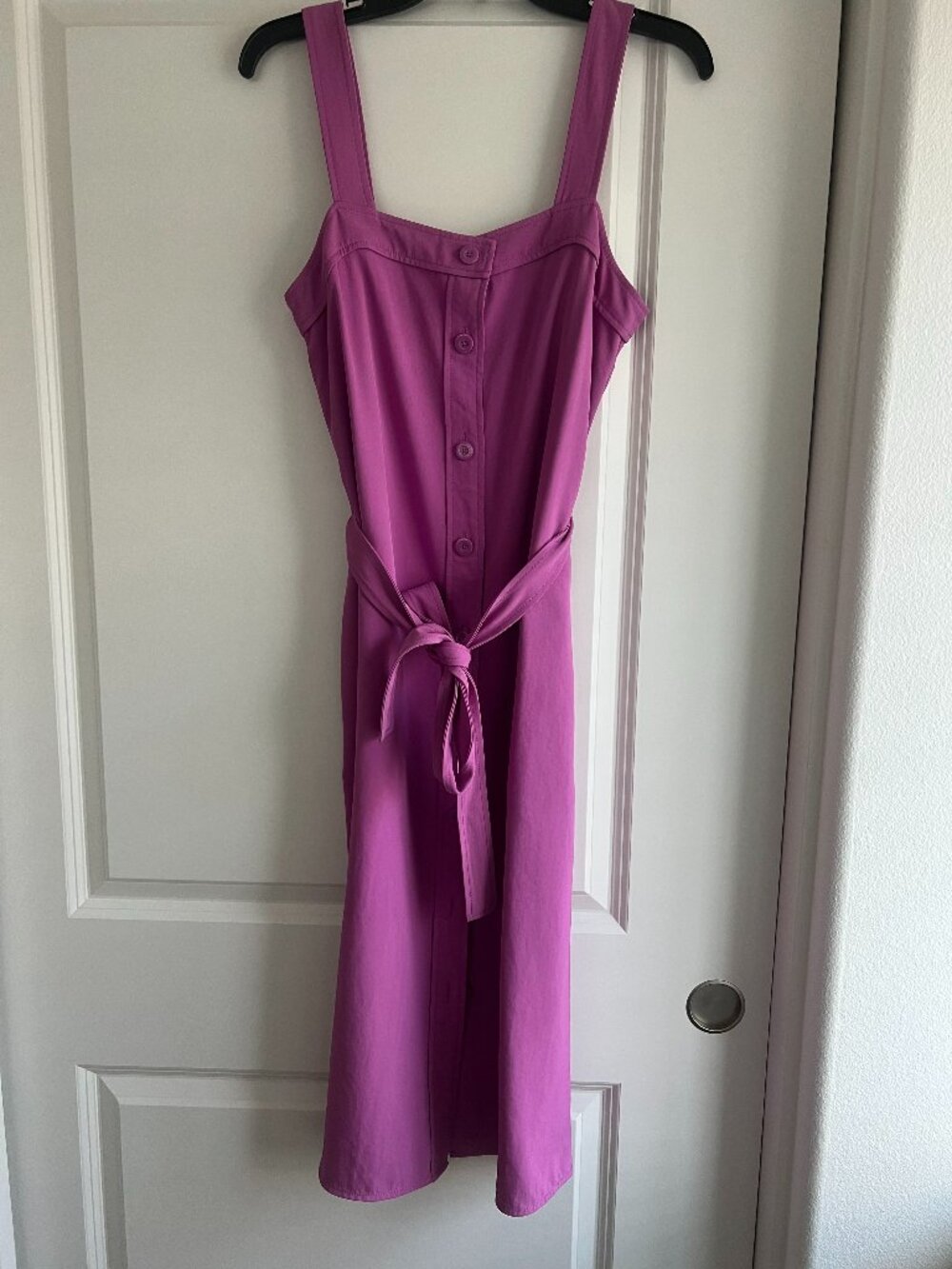 Everlane Square Neck Button Front Dress Pink size